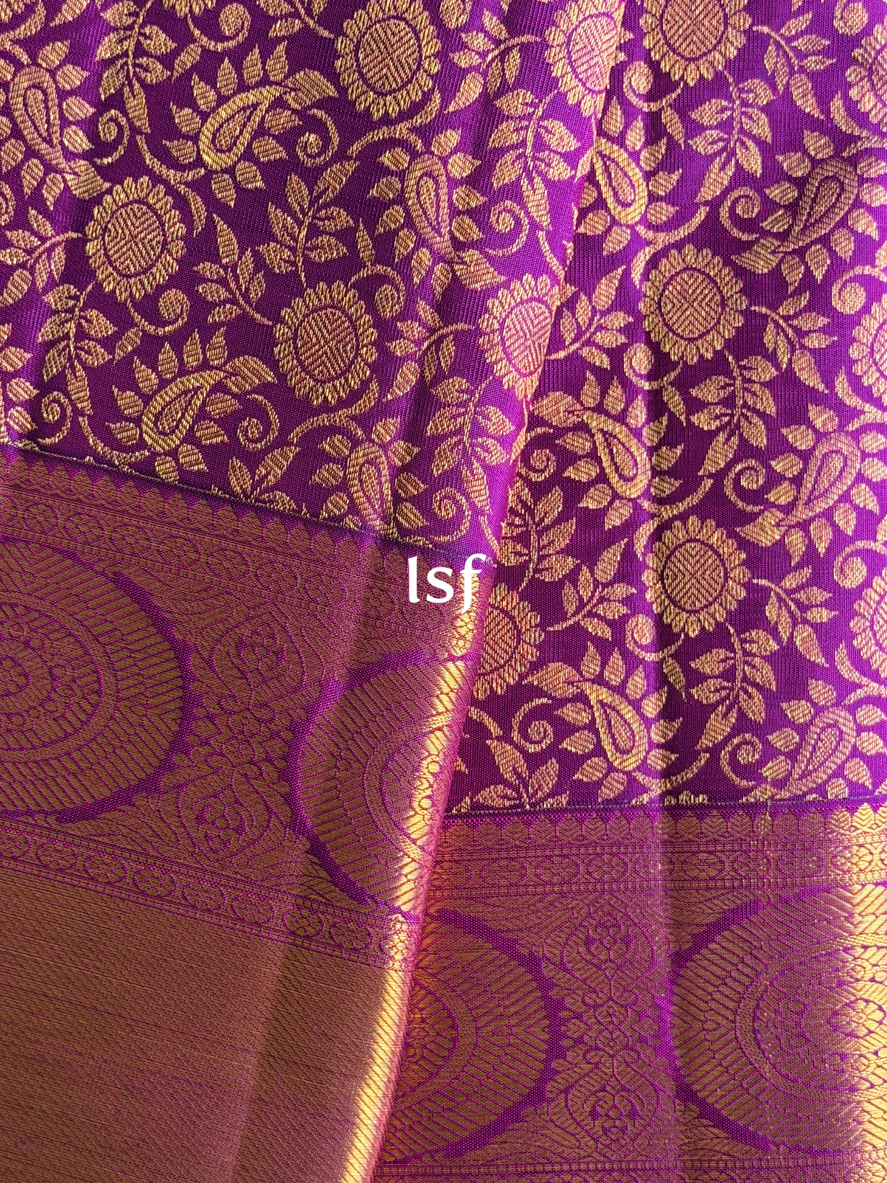 Royal Purple Kanchipuram Wedding Silk Saree