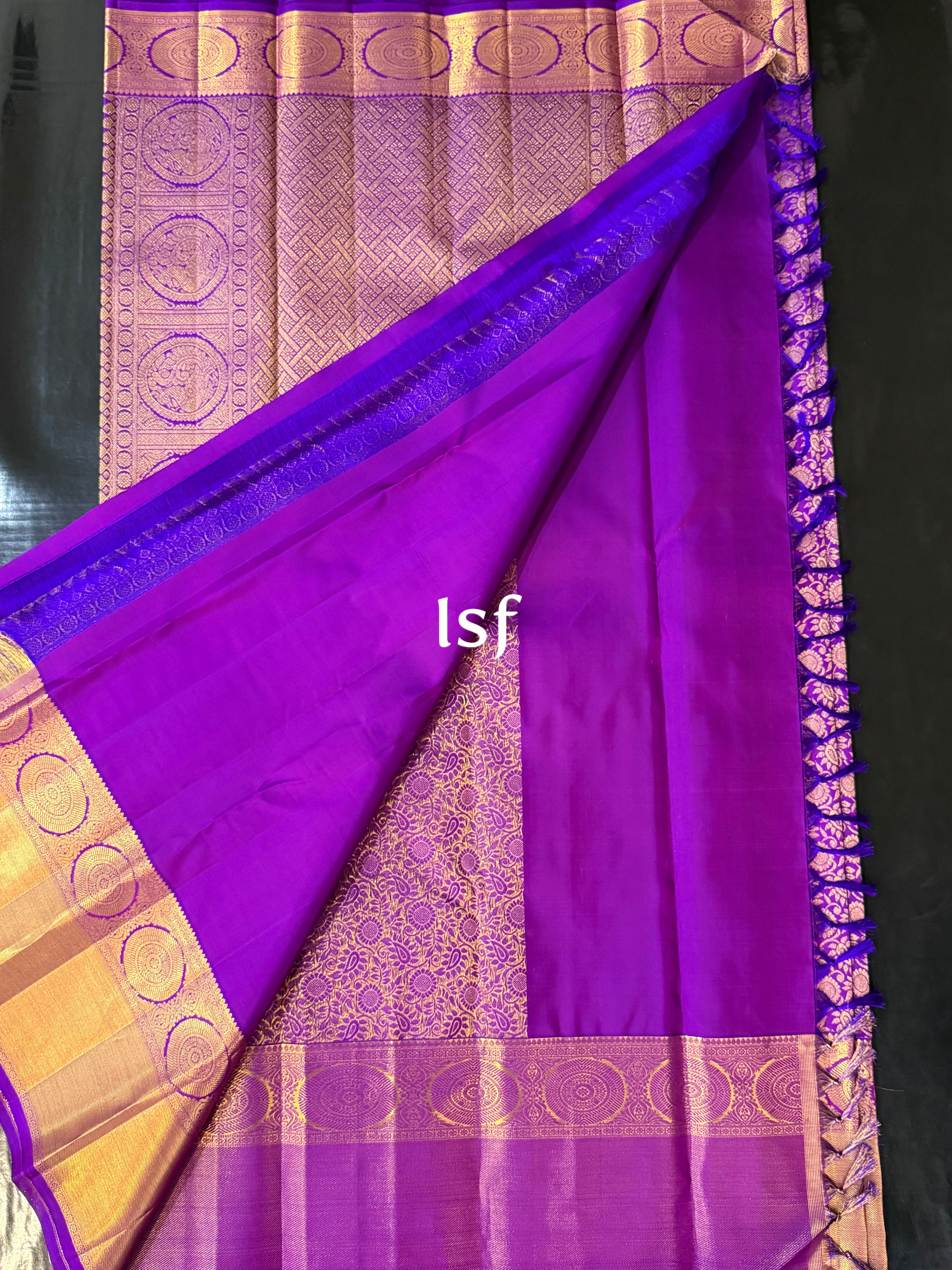 Royal Purple Kanchipuram Wedding Silk Saree