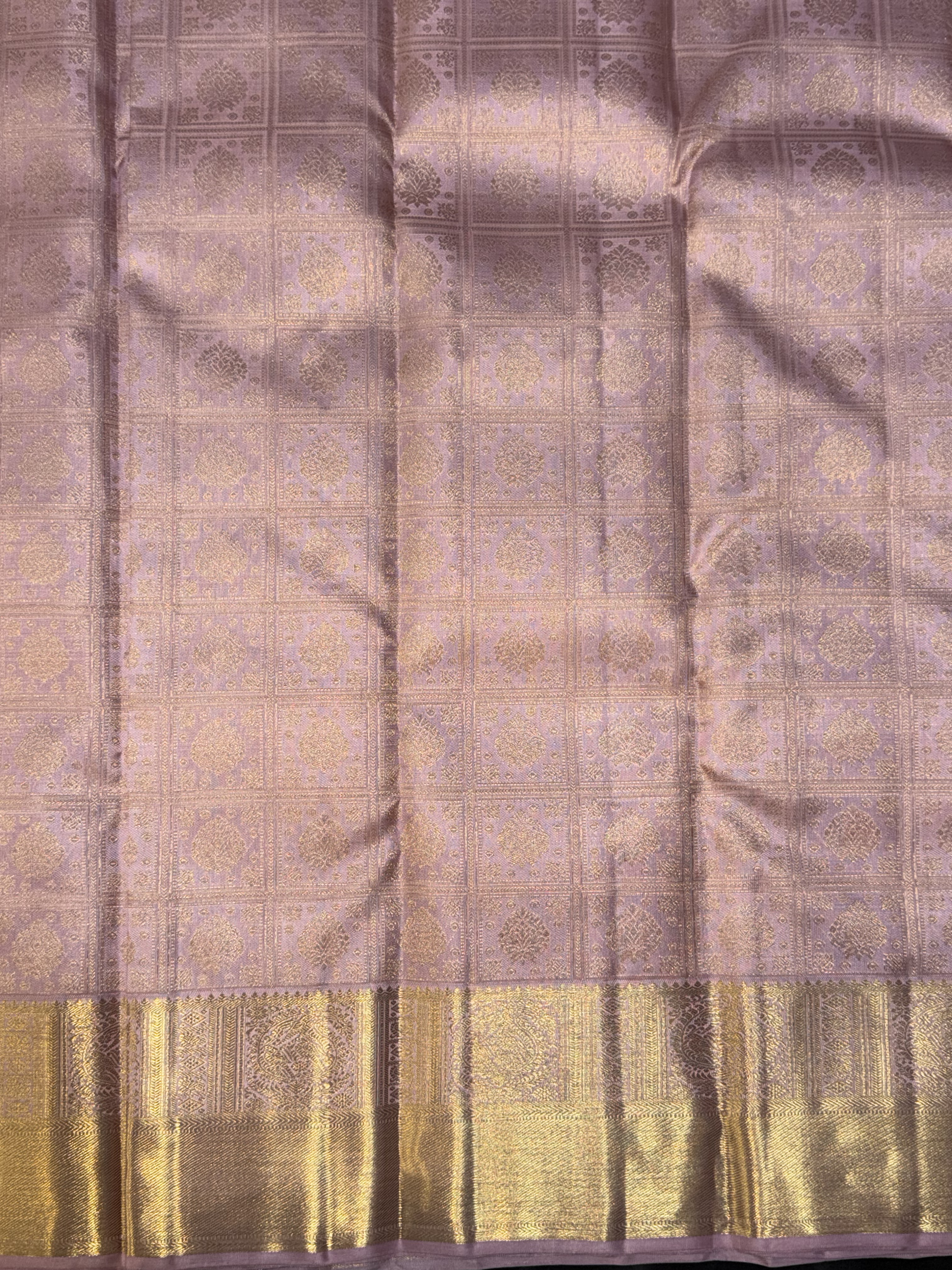 Kanchipuram Pastel Lavendar Silk Saree