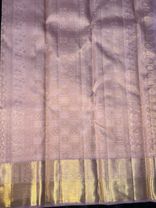 Kanchipuram Pastel Lavendar Silk Saree