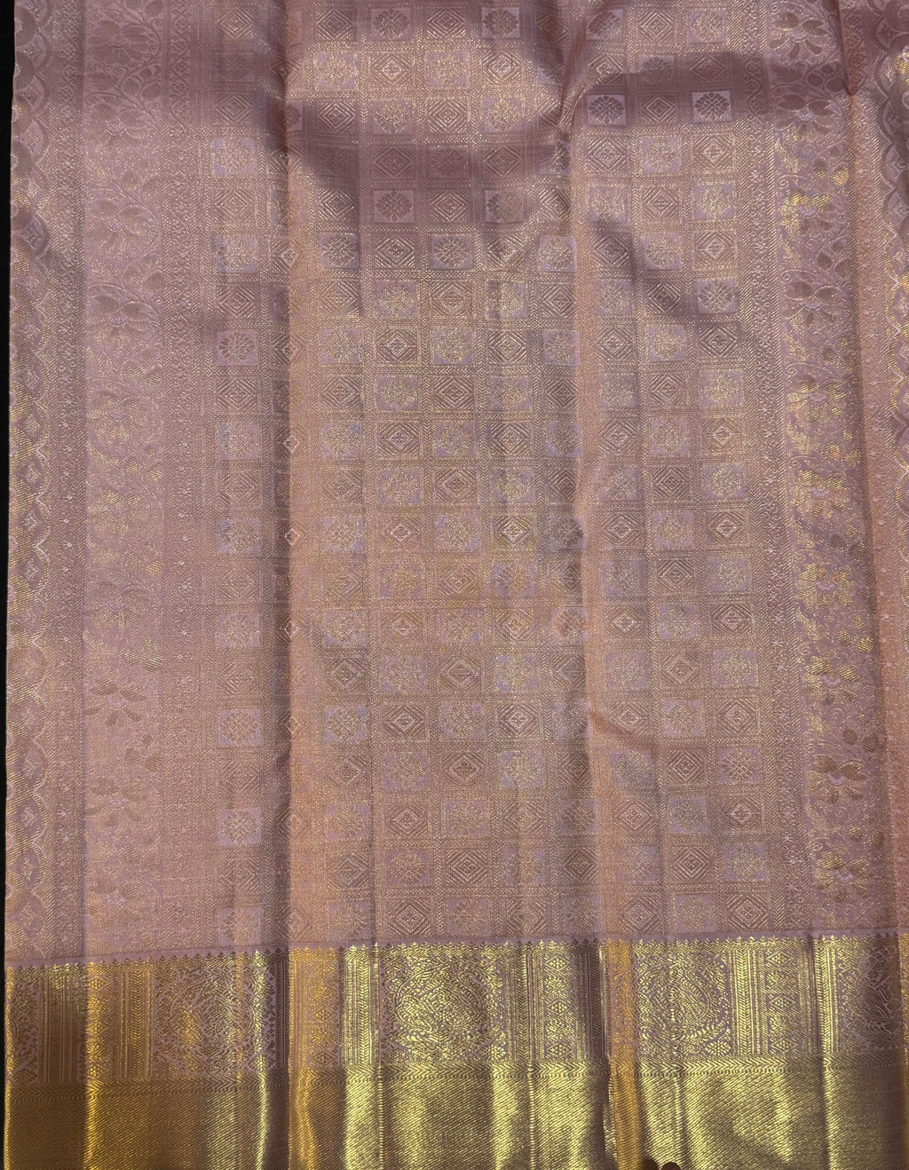 Kanchipuram Pastel Lavendar Silk Saree