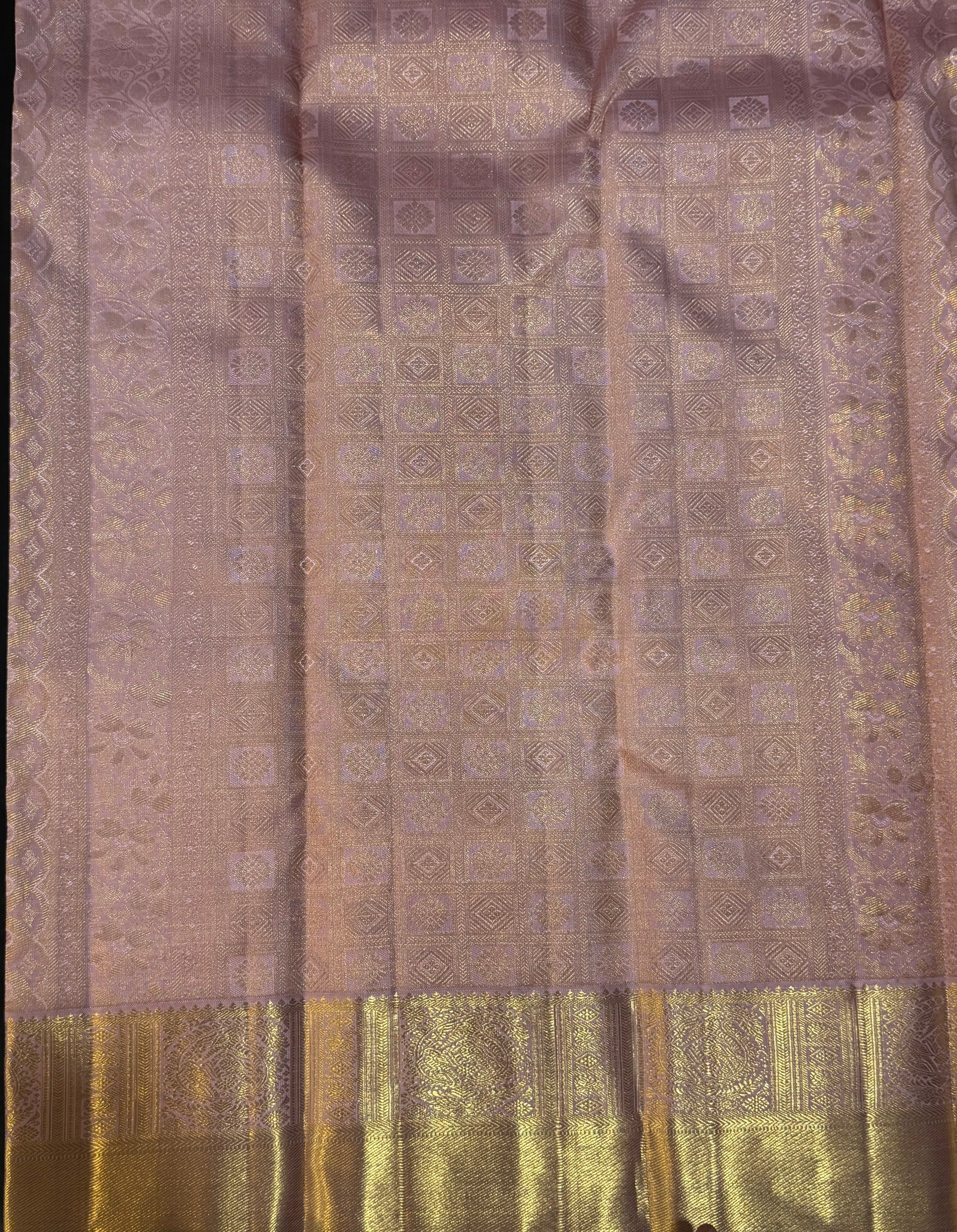 Kanchipuram Pastel Lavendar Silk Saree