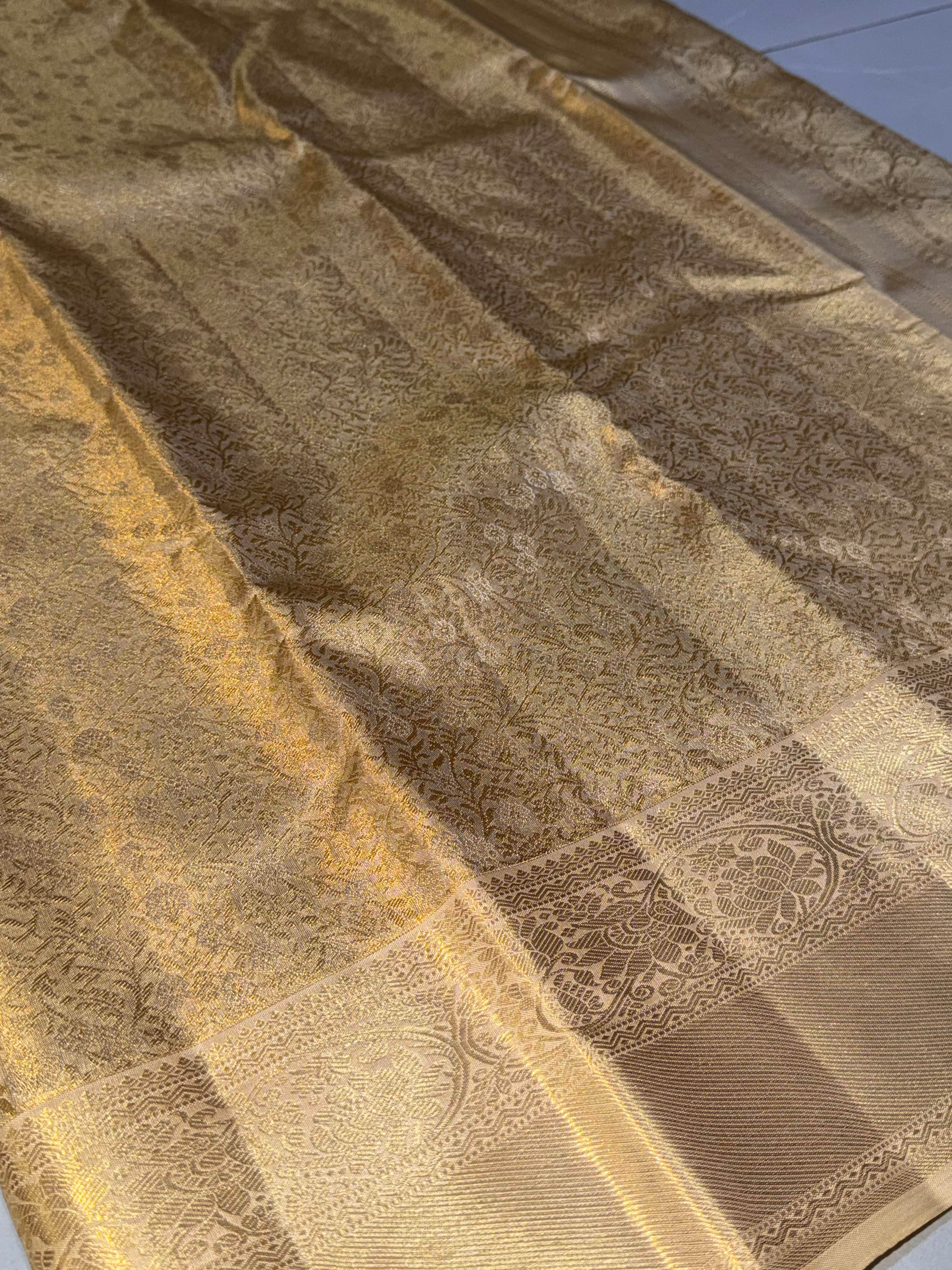 Kanchipuram Golden Tissue Silk Saree