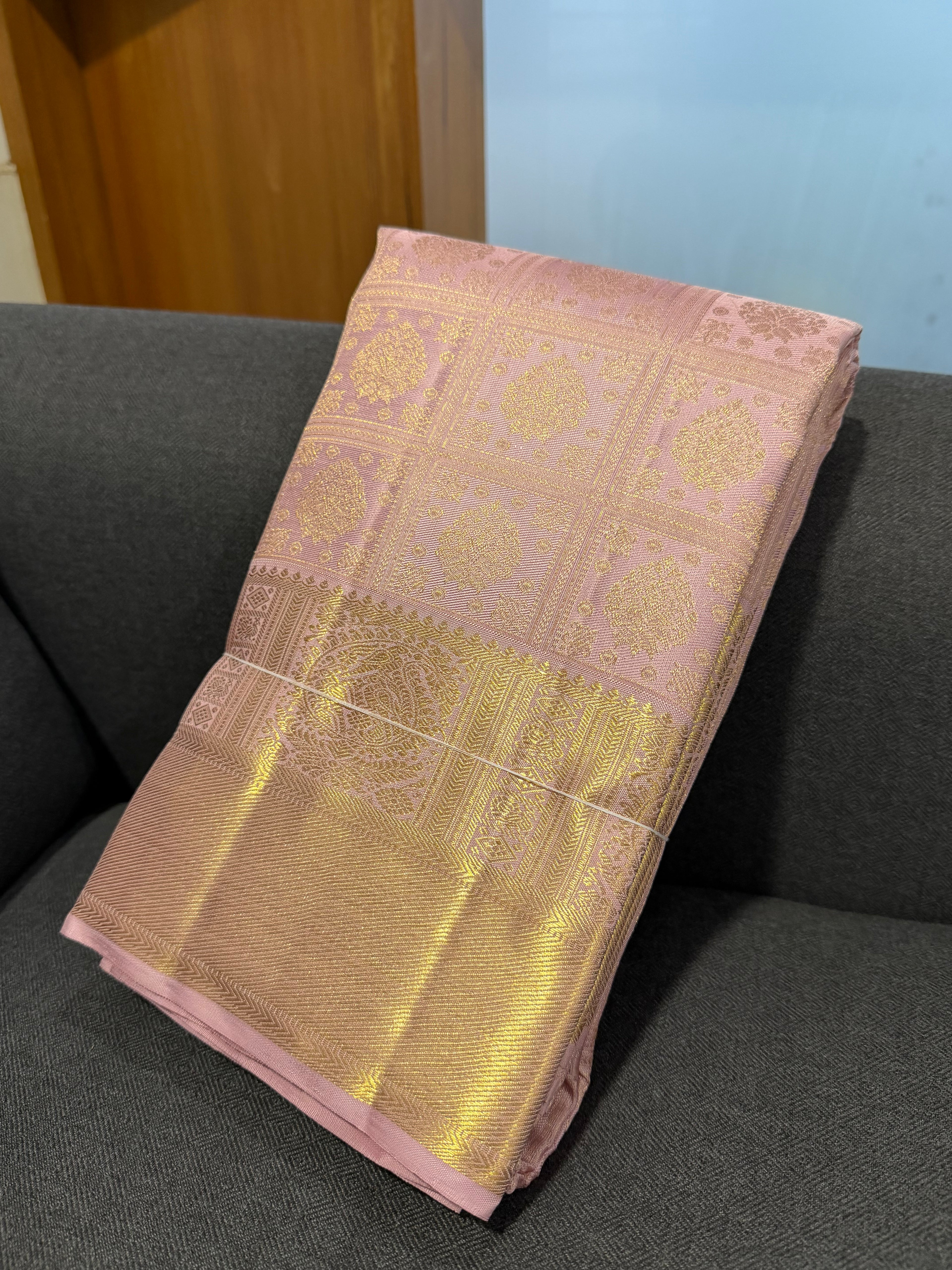 Kanchipuram Pastel Lavendar Silk Saree