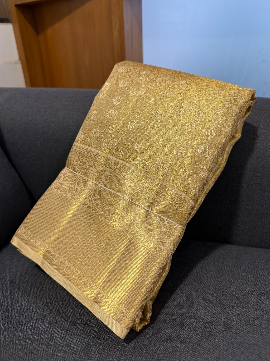 Kanchipuram Golden Tissue Silk Saree