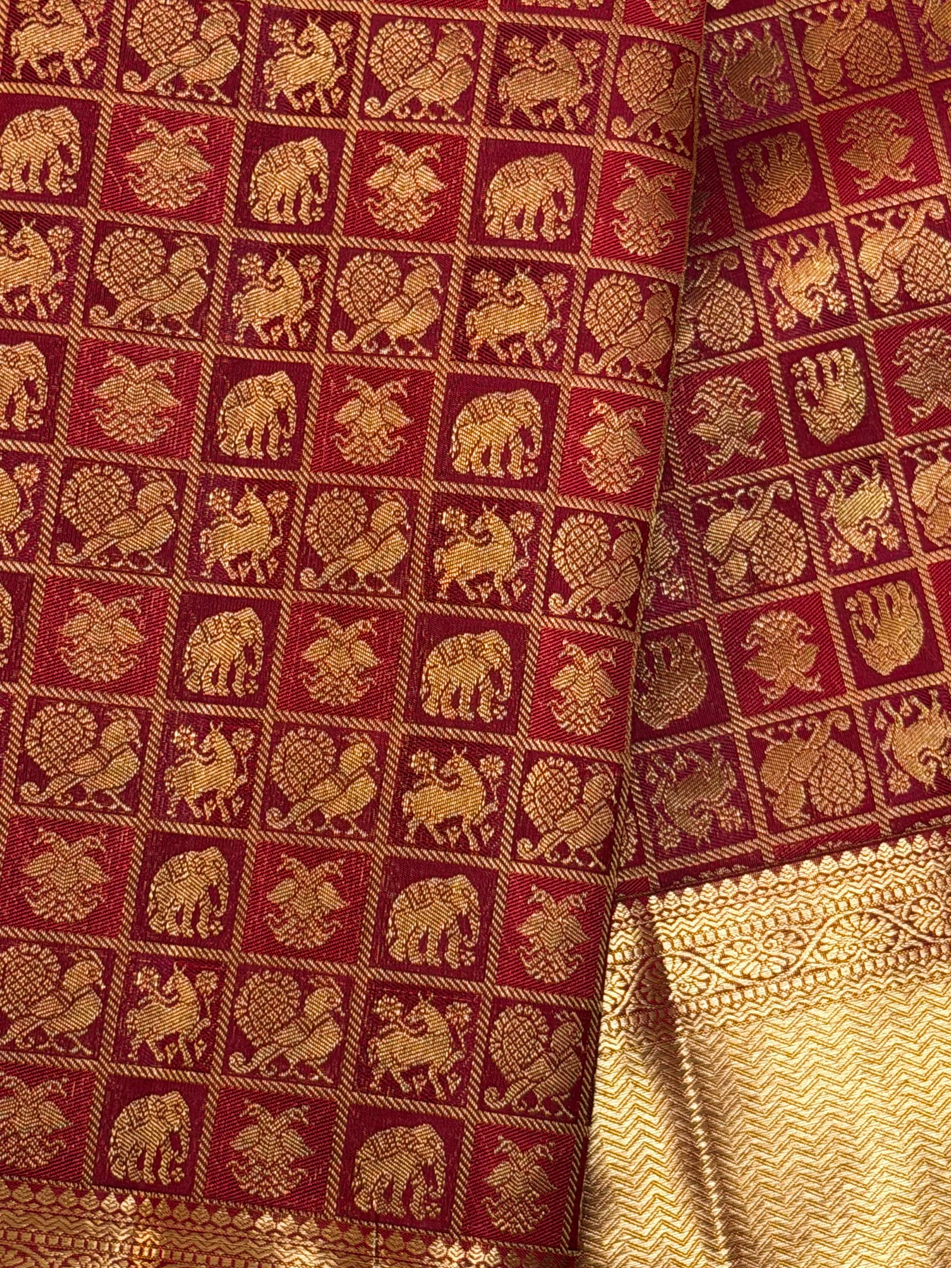 Kanchipuram Traditional Red Wedding Silk Saree