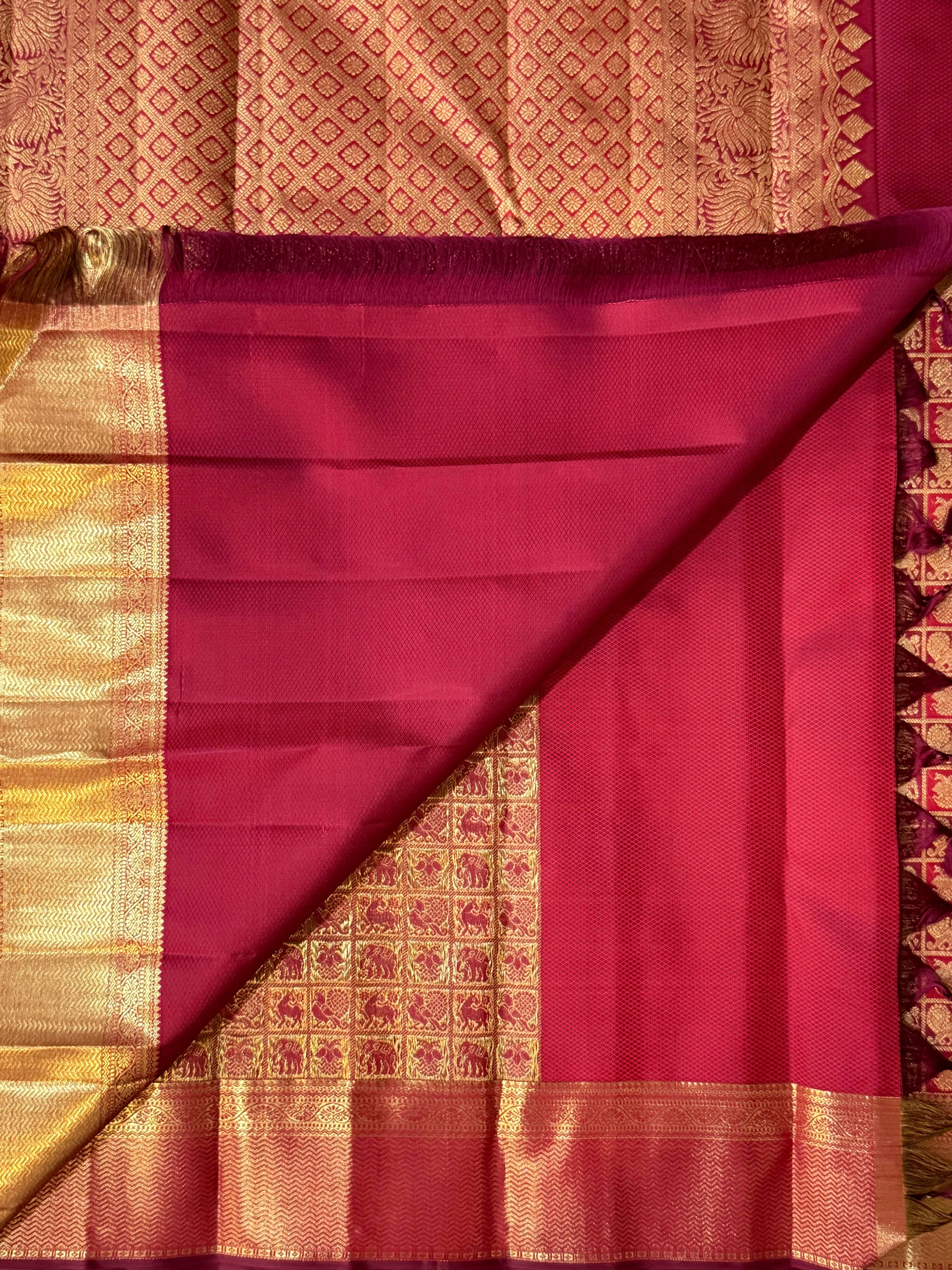 Kanchipuram Traditional Red Wedding Silk Saree