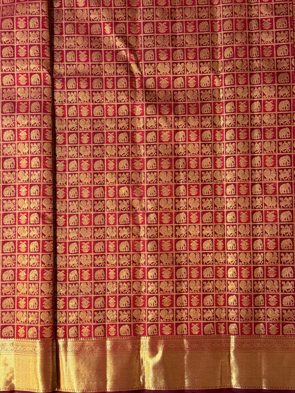 Kanchipuram Traditional Red Wedding Silk Saree