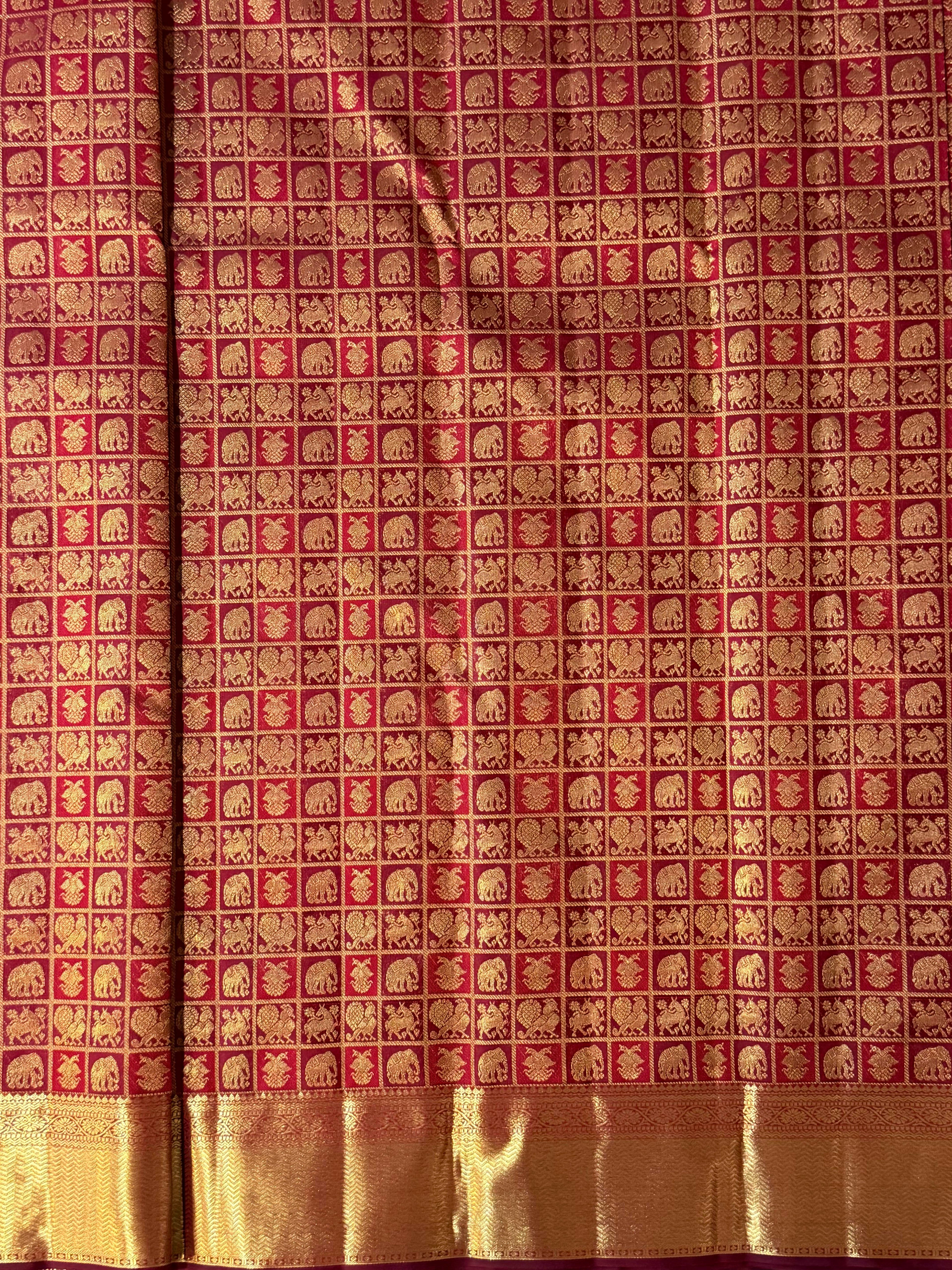 Kanchipuram Traditional Red Wedding Silk Saree